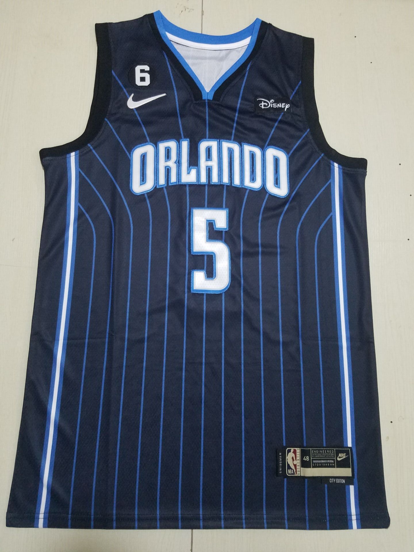 Men Orlando Magic #5 Banchero Black Stripe 2022 Nike NBA Jersey->orlando magic->NBA Jersey